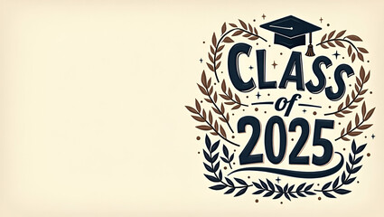 Fototapeta premium Timeless Class of 2025 Memorabilia: Classic Design Meets Crisp Digital Imaging for Celebrating Academic Achievements