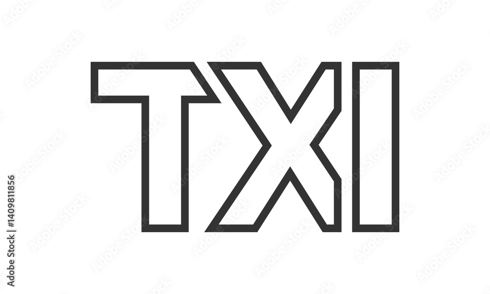 Fototapete txi logo design template with strong and modern bold text. initial based vector logotype featuring s