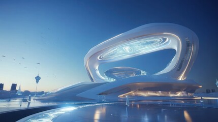 Obraz premium Futuristic Cityscape: A Glimpse into Tomorrow's Architecture