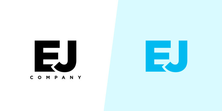 Letter E and J, EJ logo design template. Minimal monogram initial based logotype.