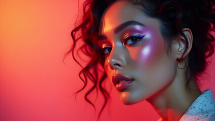 Obraz premium Trendy Prom Makeup Inspiration: Flawless Radiant Looks with Vivid Hues & Expert Techniques for Upscale Events - Explore Dynamic Styles & Sophisticated Artistry in Our Photo Stock Collection