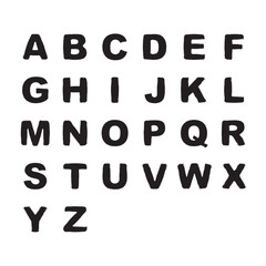 Capital letter alphabet a to z text. vector minimalist alphabet set. grunge alphabet with capital letters. vector vintage stamp all caps font