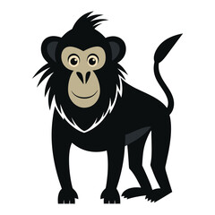 Black Monkey Cartoon Illustration