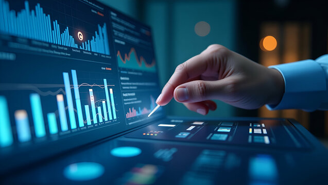 Unified Data Insights Interface: Comprehensive Analytics & Interactive Reporting for Enhanced Organizational Transparency - Photo Stock Concept with Left Space