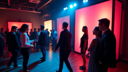 Fototapeta premium Innovative Prom Night Photo Booth: Striking Backdrops & Engaging Props for Candid Shots - Perfect for Premium Digital Stock