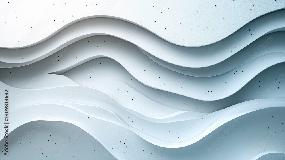 Poster a white background with a wave and stars, abstract light gray background with gradient and geometric