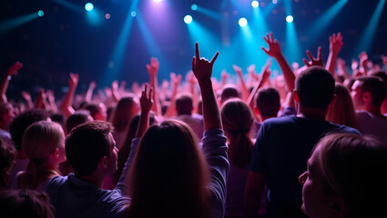 Dynamic Eurovision Audience Reactions: Capturing Spontaneous Fan Emotions, Vibrant Cultural Expressions, and Crowd Energy During Live Performances - Photo Stock Concept