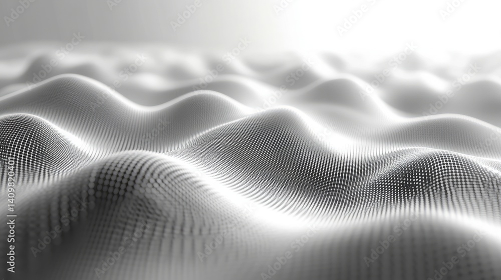 Poster a white background with a wave and stars, abstract light gray background with gradient and geometric