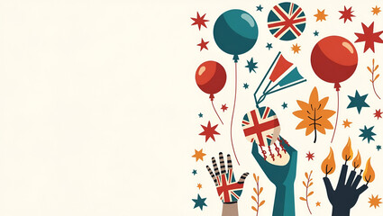 Refined Labour Day Celebration Icons: High-Quality Artistic Designs Symbolizing Union Spirit and Creativity in Photo Stock - Perfect for Festive Imagery with Space for Customization