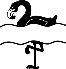 Obraz premium Summer split monogram frame silhouette illustration