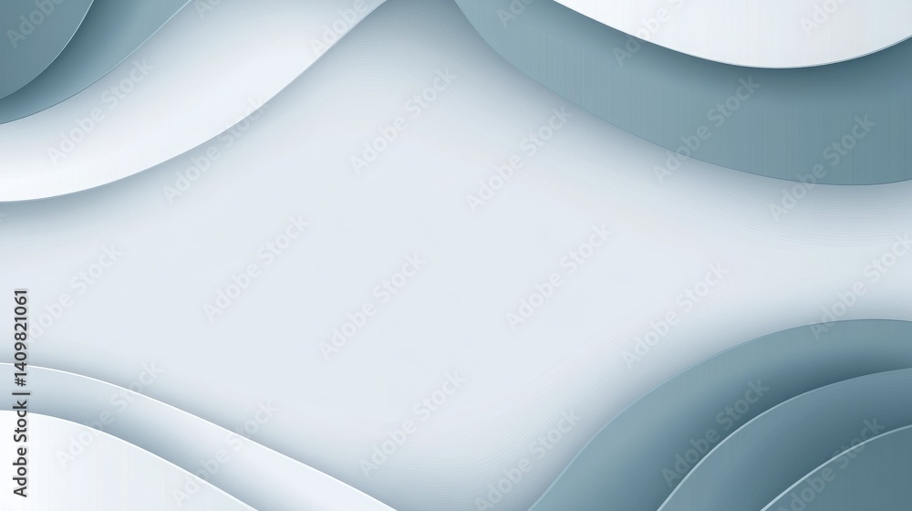 Poster a white background with a wave and stars, abstract light gray background with gradient and geometric