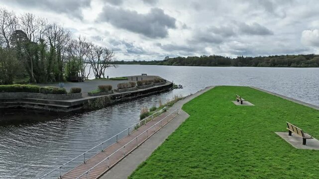 small boat harbour at lough ramor lake, virginia, county cavan, ireland