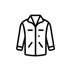 Jacket outline in minimalist style on white background  