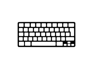 Simple keyboard icon in black and white with layout