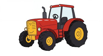 Obraz premium Cartoon tractor illustration