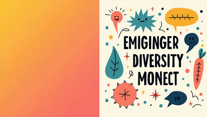 Empowering Diversity: Modern Typography and Design for Social Inclusion - Engaging Visuals with Clear Narratives in Photo Stock