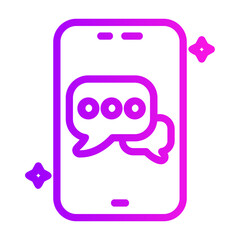 online chat Line Gradient Icon
