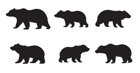 bear silhouette isolated on white background Bear icon modern symbol logo