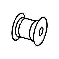 Sewing thread spool outline illustration on a white background  