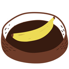 vector illustration of a banana in the basket 