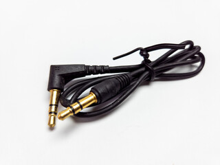 Aux audio jack cable. Isolated on white background