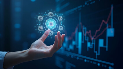Fototapeta premium AI-Driven Customer Insights: High-Quality Visuals Showcasing Advanced Data Analytics, Predictive Modeling, and Personalized Engagement for Optimized Experiences - Photo Stock Concept