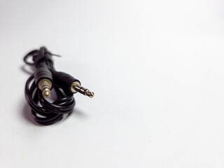 Aux audio jack cable. Isolated on white background