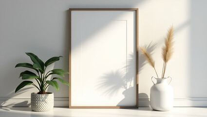 Modern Photo Frame Mockup Design: Sleek Aesthetics for Artistic Home D?cor & Creative Projects - Perfect Photo Stock Imagery with Empty Space for Customization