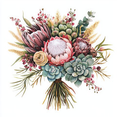 Floral painted illustration makes you happy with beautiful bloom