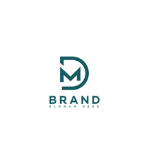 Modern Minimalist DM, MD Logo Design Brand Identity Template