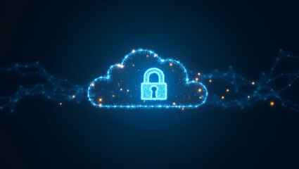 Advanced Cloud Security Solutions: Comprehensive Data Protection, Real-Time Threat Detection, Robust Encryption for Enterprise Digital Infrastructures - Photo Stock Concept with Empty Space
