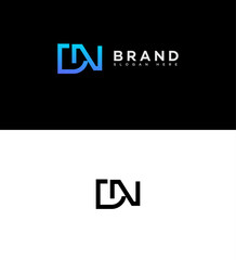 Modern DN Monogram Logo Design Brand Identity, Gradient, Minimalist