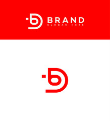 Modern D Logo Design with Letter B Initial