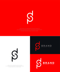 Modern Red and Black SP Logo Design Brand Identity