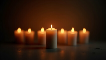 Elegant Memorial Day Candlelight Vigil Design: Reflective Gatherings with Heartfelt Tribute, Premium Photo Stock Concept, Empty Space for Customization