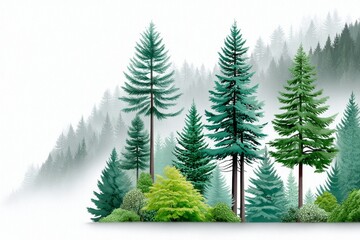 Obraz premium Soft watercolor blend showing contrast between lush forest and deforested land