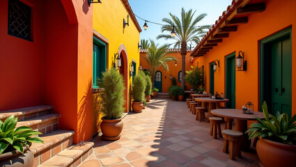 Fototapeta premium Vibrant Mexican Themed Party Visual: Festive Decor, Cultural Traditions, Creative Event Design - Immersive Celebration for Diverse Audiences - Empty Space Left