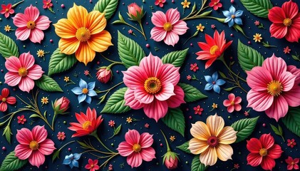 Intricate woven floral tapestry, seamless repeat, autumn, yarn