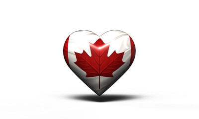 Heart love shape object icon canada flag happy independence day 1 st first date july month canada day national patriotic love heart logo greeting romance canadian flag country canada day 1 st july 