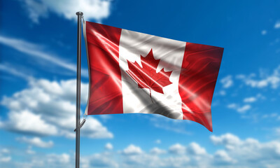 Canada flag blue sky copy space 1st first july month canada day patriotism holiday celebration male leaf national happy independence day freedom sign event freedom background wallpaper canadian flag