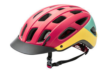 Modern bicycle helmet in bright color, isolated on white. Great for safety awareness designs, outdoor activity visuals, or sport gear ads.