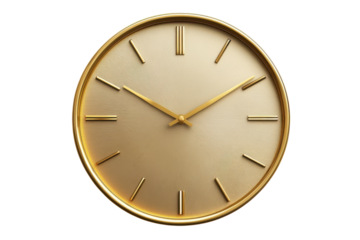 Elegant gold clock on black background timepiece design luxury watch on transparent background