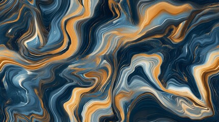 Abstract Blue and Gold Marble Texture with Glitter