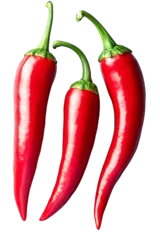 red chili peppers - isolated on white background