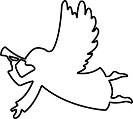 Angels with wings icon in line style. isolated on transparent background. Symbol,