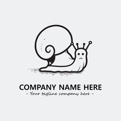 Snail illustration black and white for logo company vector image
