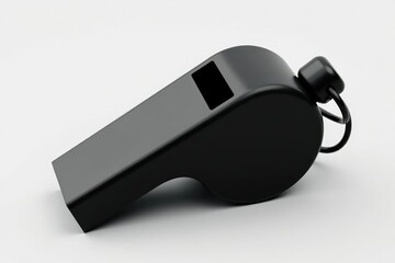 Black plastic whistle, simple design, sports theme, loud, image, simple
