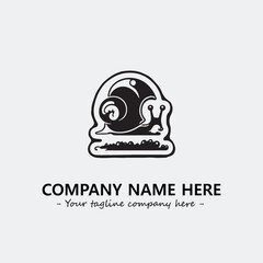 Snail illustration black and white for logo company vector image
