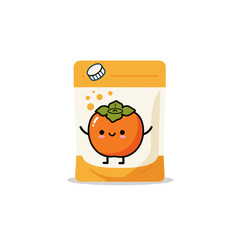 Juice packaging with a drawn fruit for nutrition topics, natural juices, for illustrating books, magazines