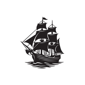 silhouette of a ship